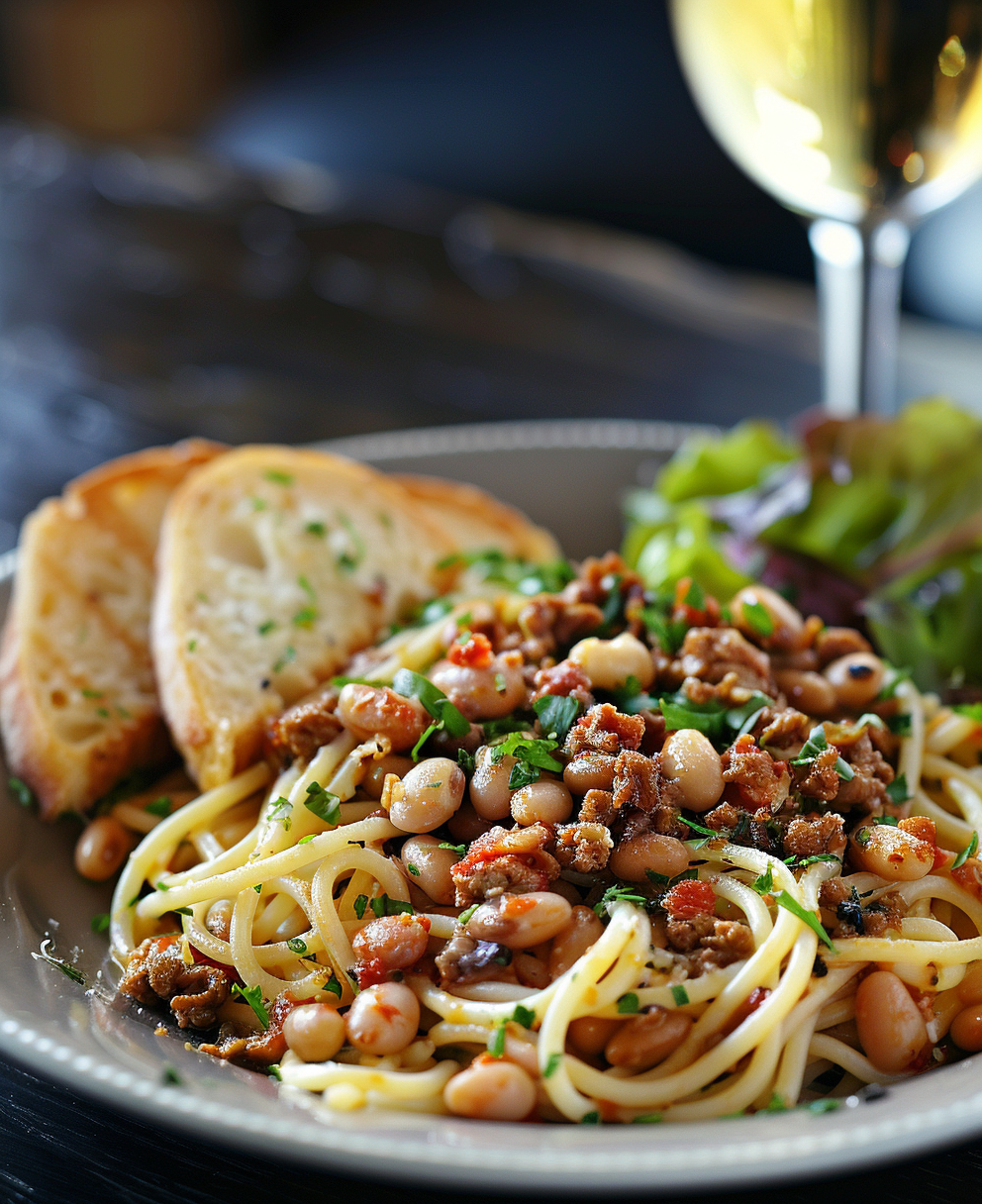 Pasta con i fagioli freschi