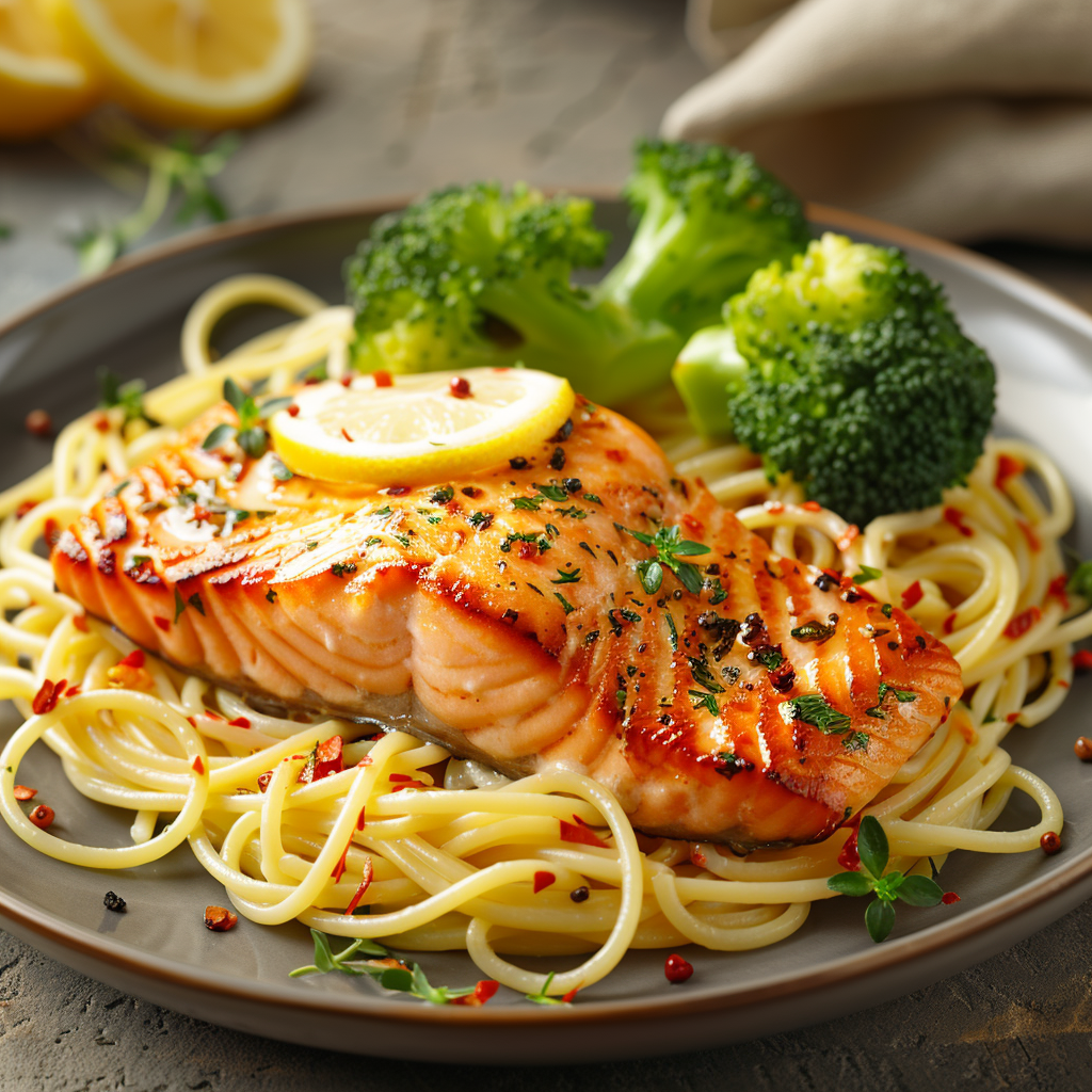 Pasta con il salmone fresco senza panna