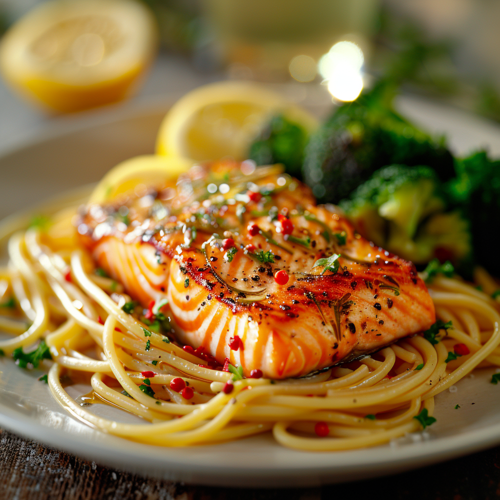 Pasta con il salmone fresco senza panna