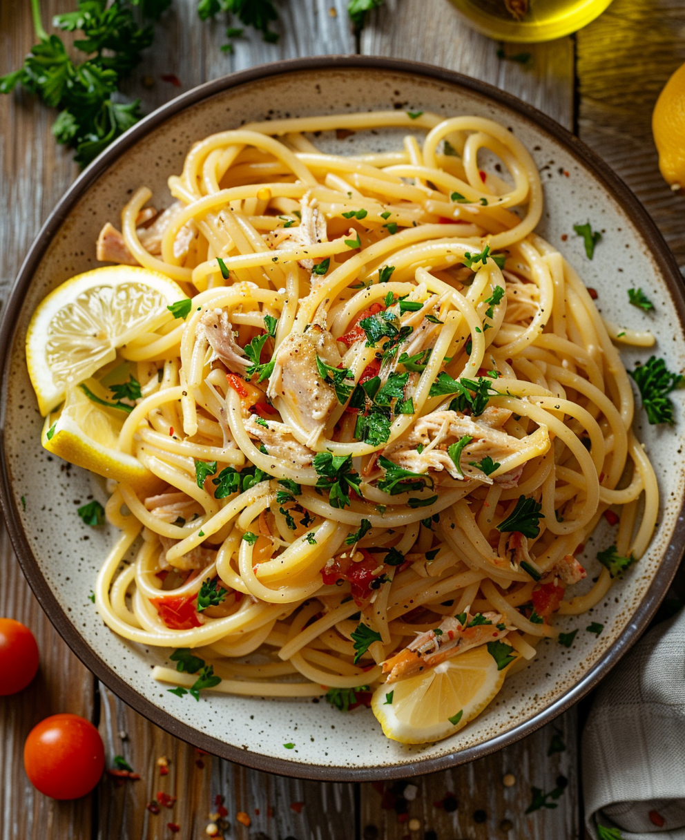 Pasta con il tonno fresco