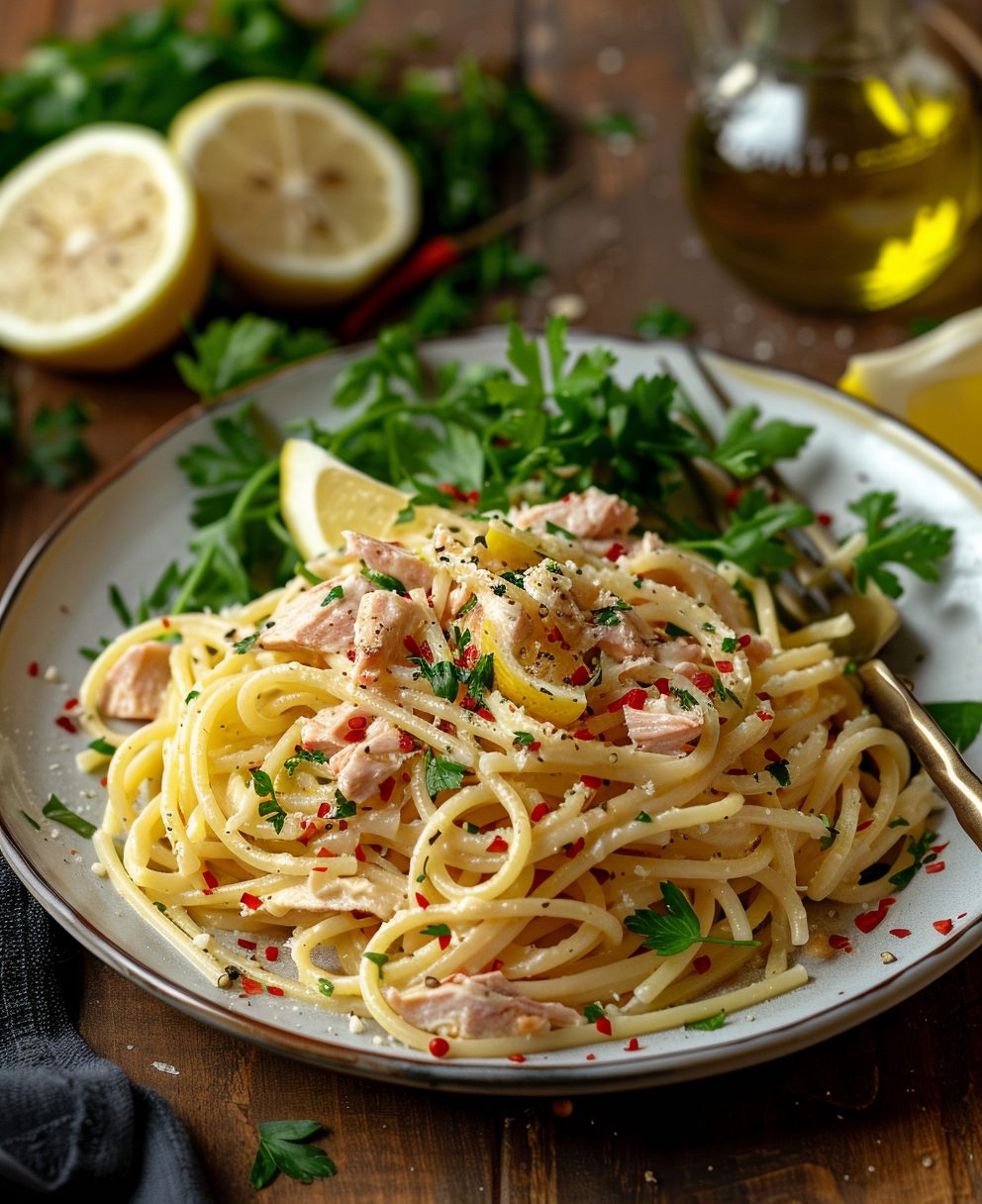 Pasta con il tonno fresco
