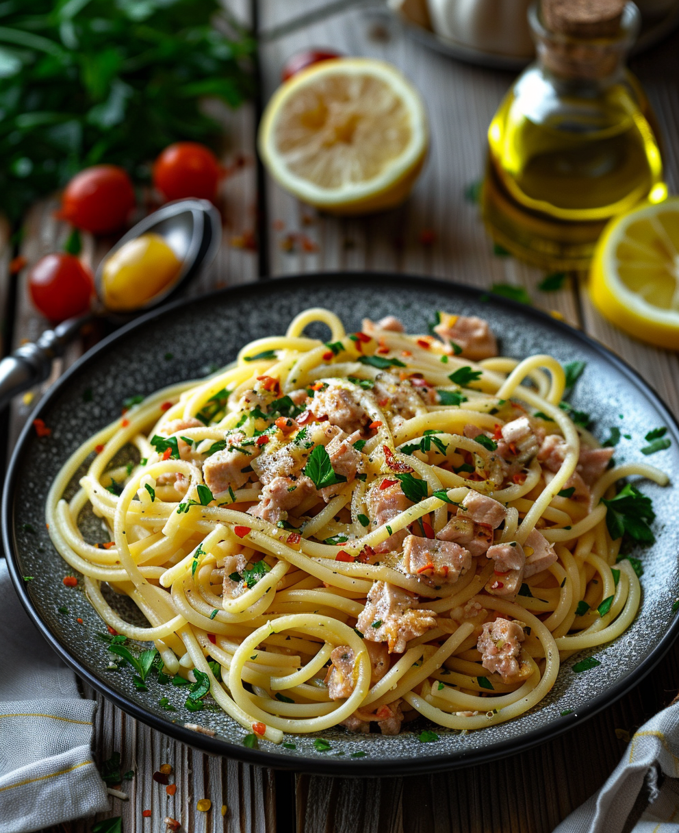 Pasta con il tonno fresco
