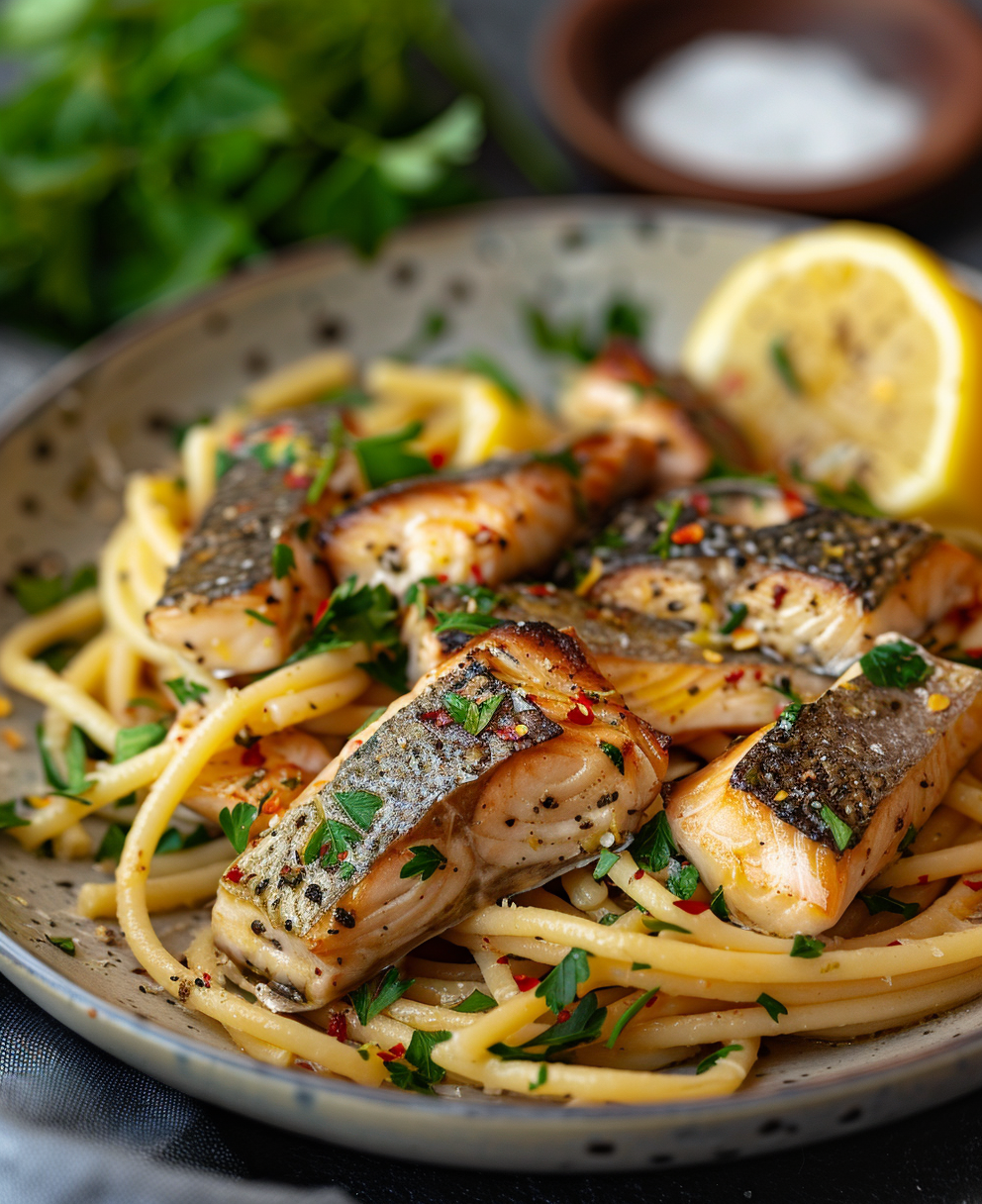 Pasta con lo sgombro fresco