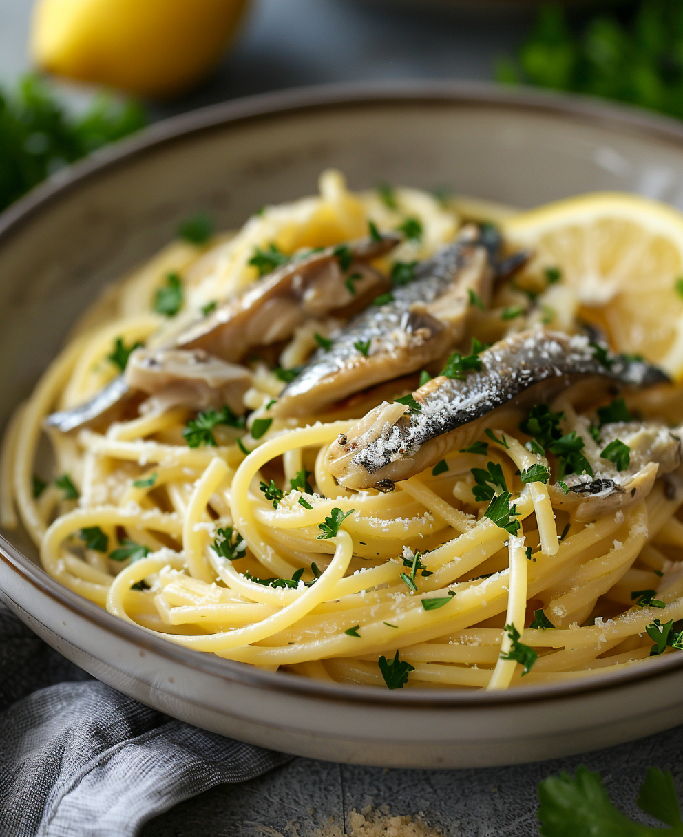 Pasta con lo sgombro fresco