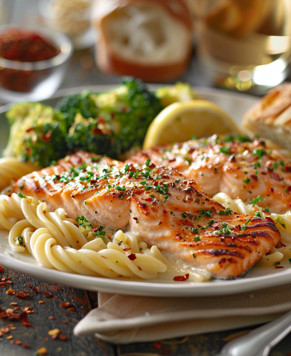 Pasta con salmone fresco e limone