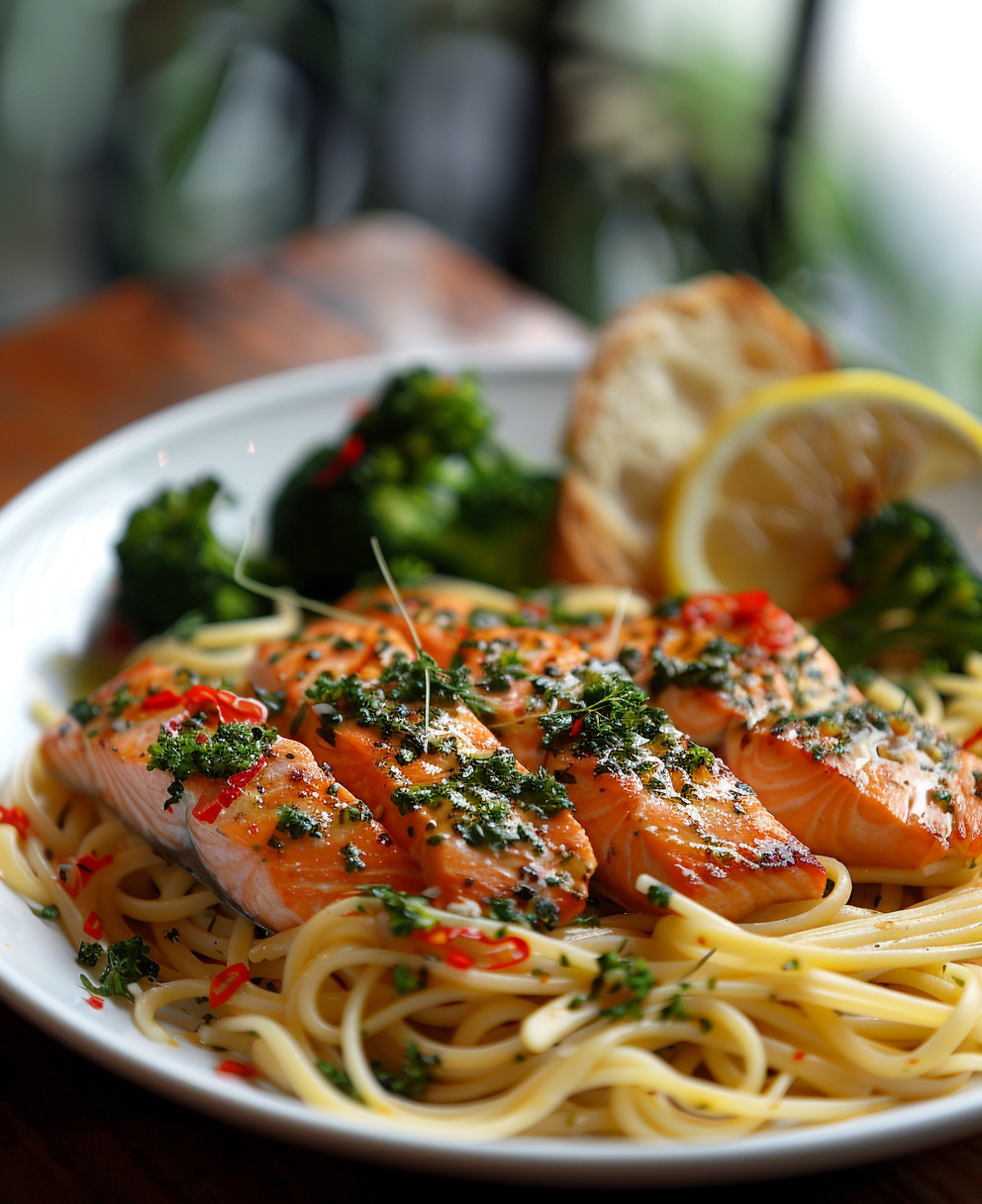 Pasta con salmone fresco e limone