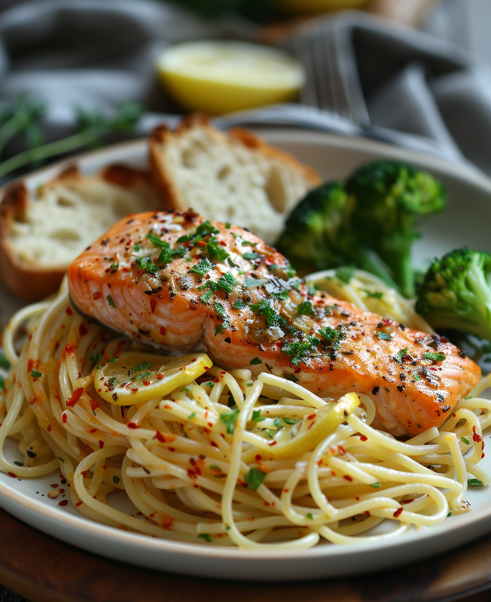 Pasta con salmone fresco e limone