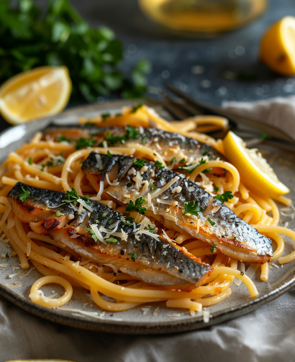 Pasta con sgombro fresco