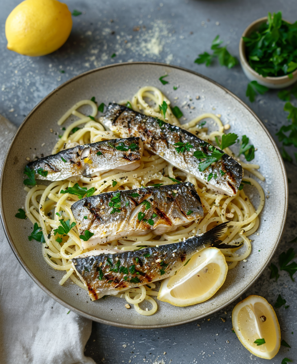 Pasta con sgombro fresco
