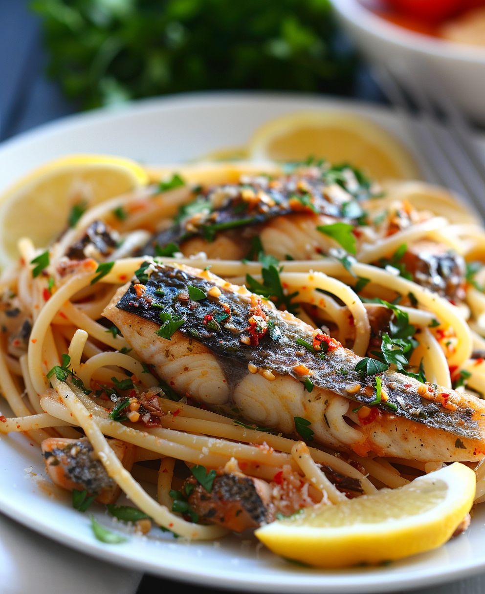Pasta con sgombro fresco