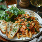 Pasta con spinaci freschi