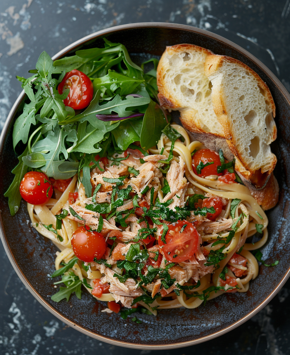 Pasta con tonno fresco e pomodorini