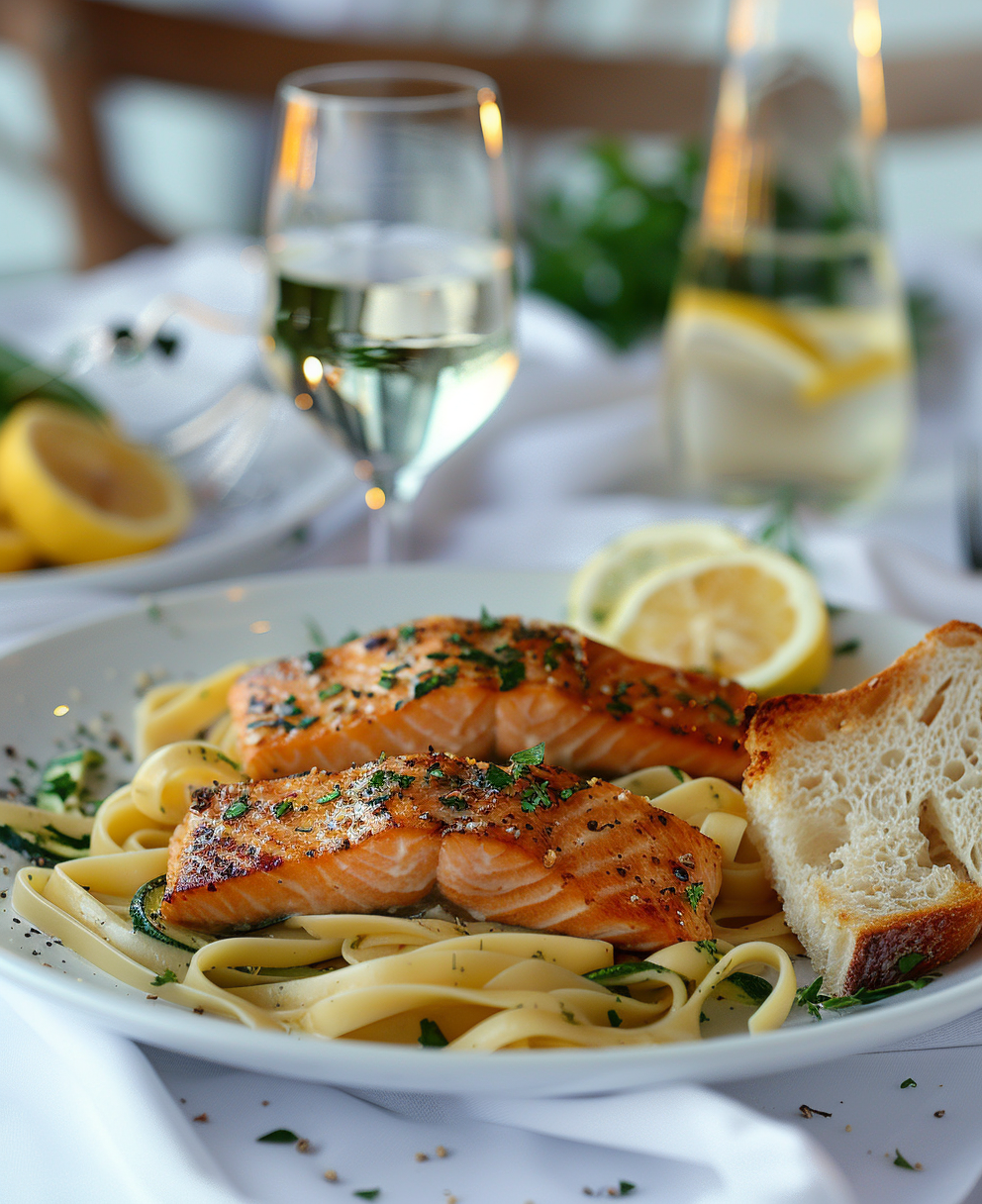 Pasta zucchine e salmone fresco