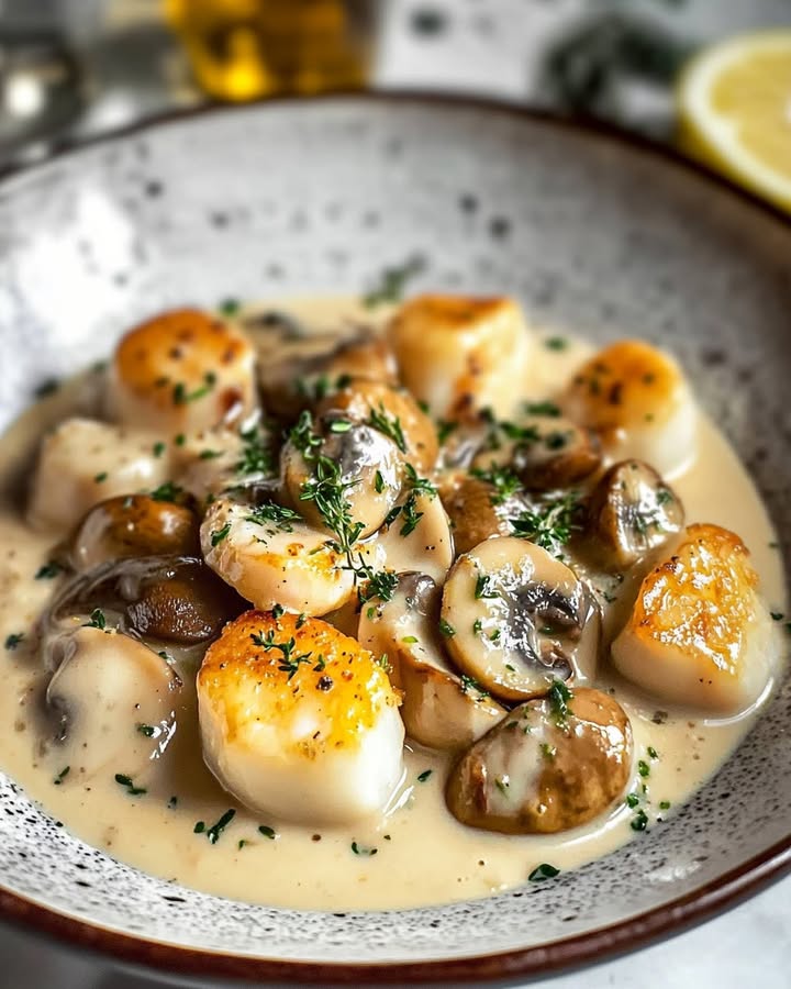 Scampi con Funghi