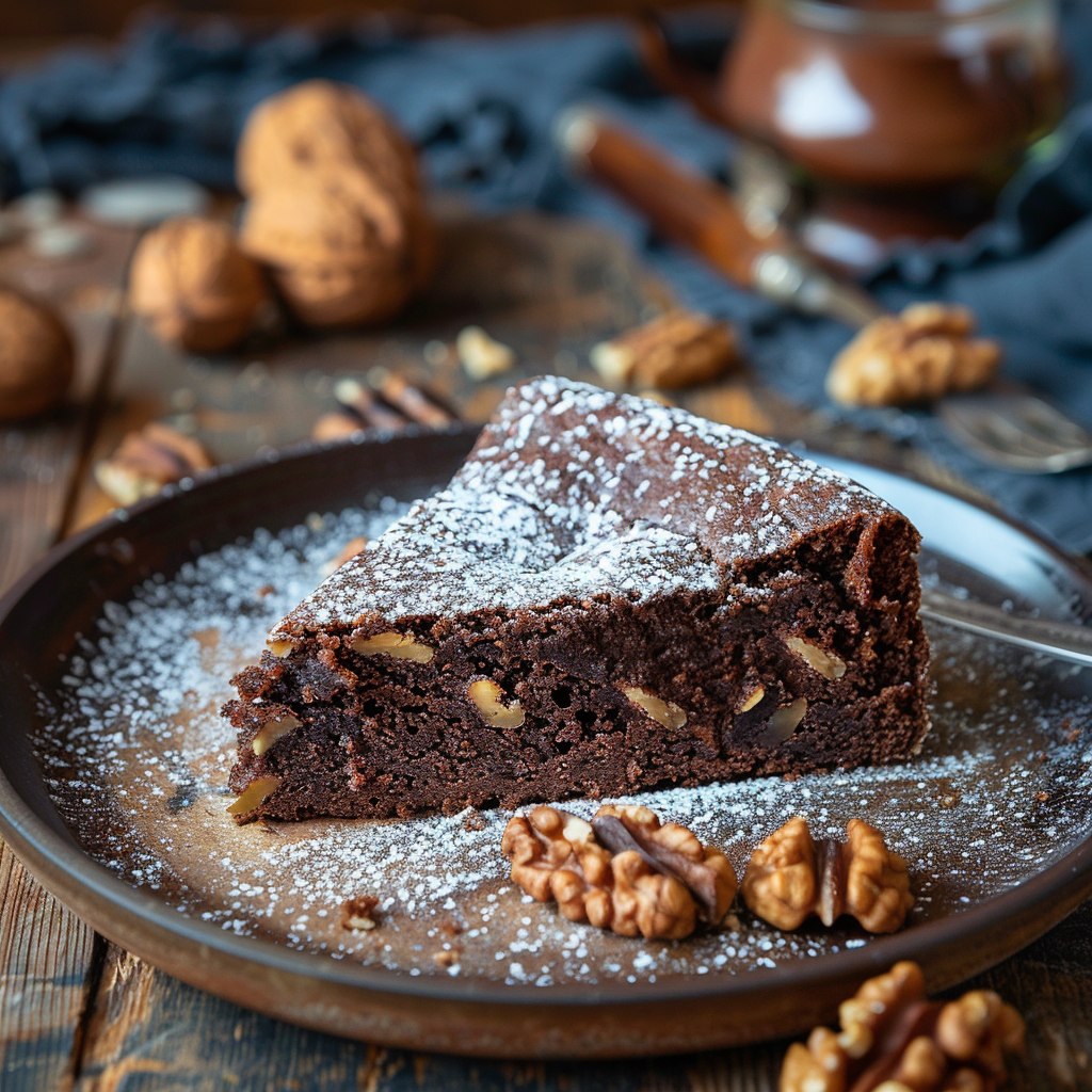 torta alle noci e cioccolato