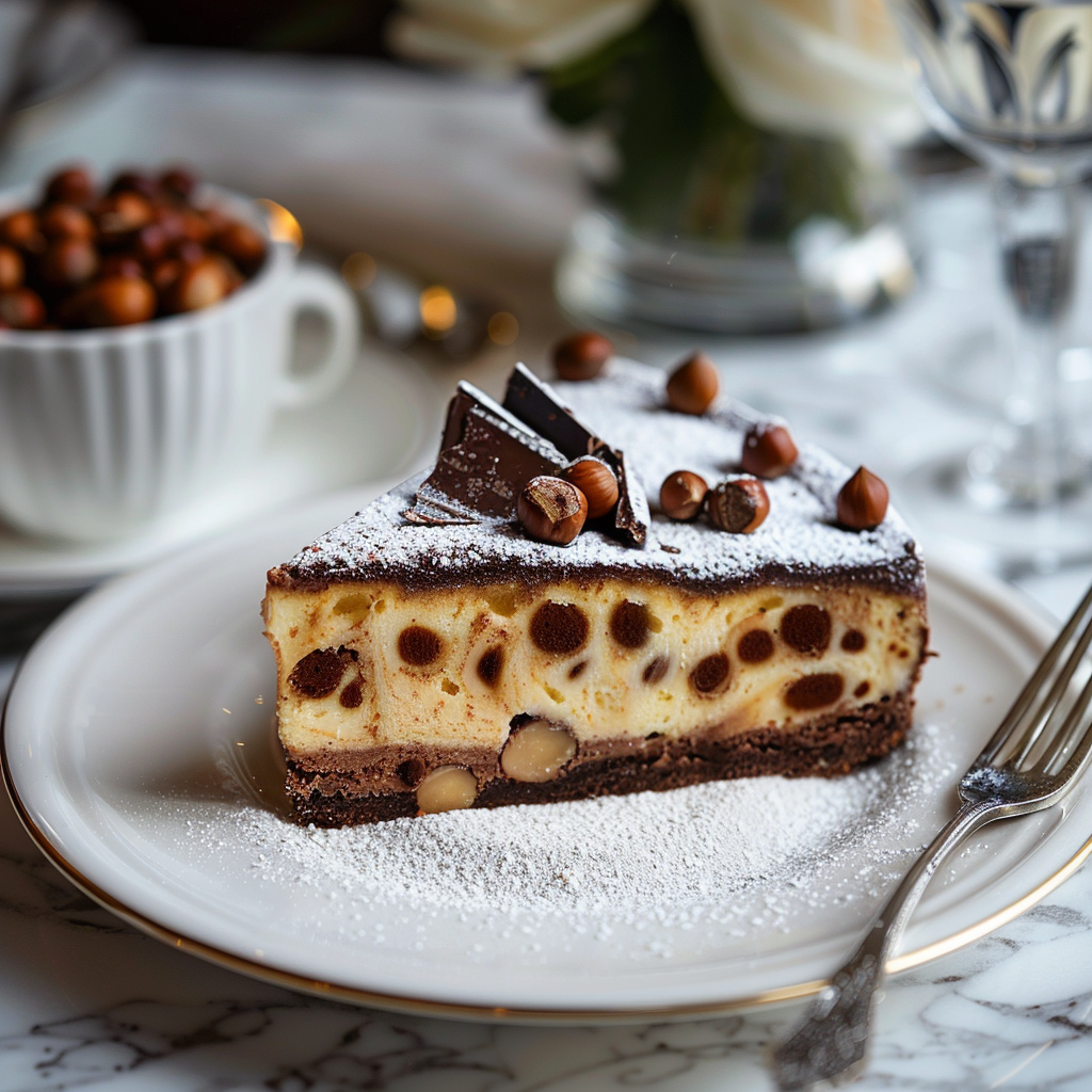 torta con nocciole e cioccolato