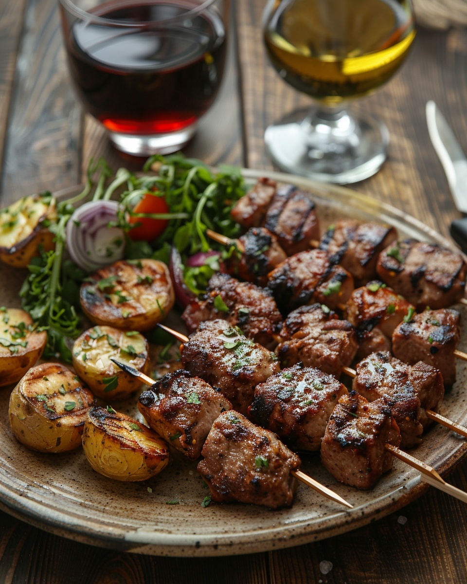 spiedini di carne al forno morbidi cottura