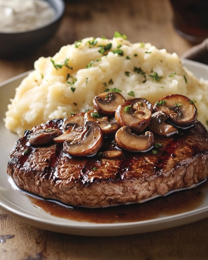 Bistecca Funghi Purè