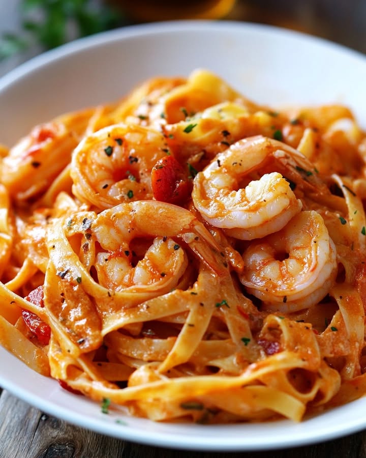 Fettuccine Gamberi Paprika