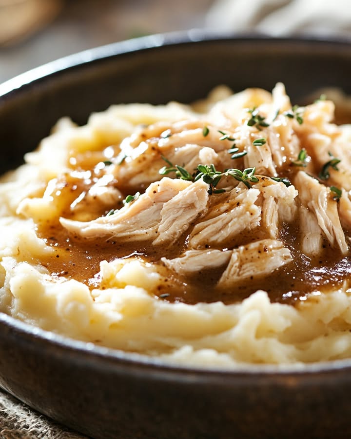 Pollo Sfilacciato con Purè