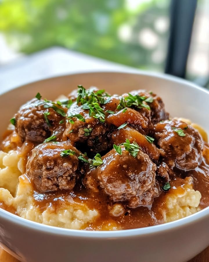 Polpette Salisbury Slow Cooker