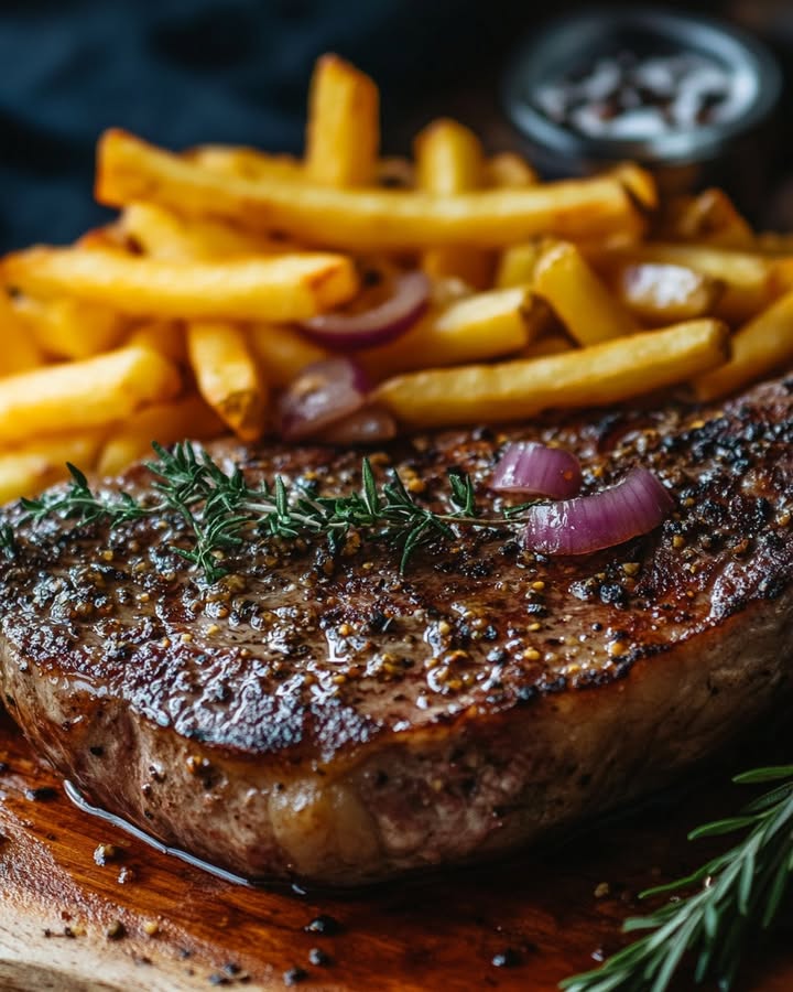 Ribeye con Cipolle Caramellate