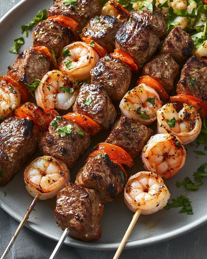 Spiedini Gamberi Bistecca