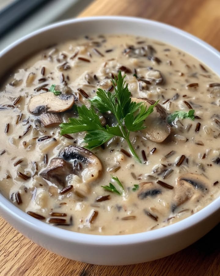 Zuppa Riso Selvatico Funghi