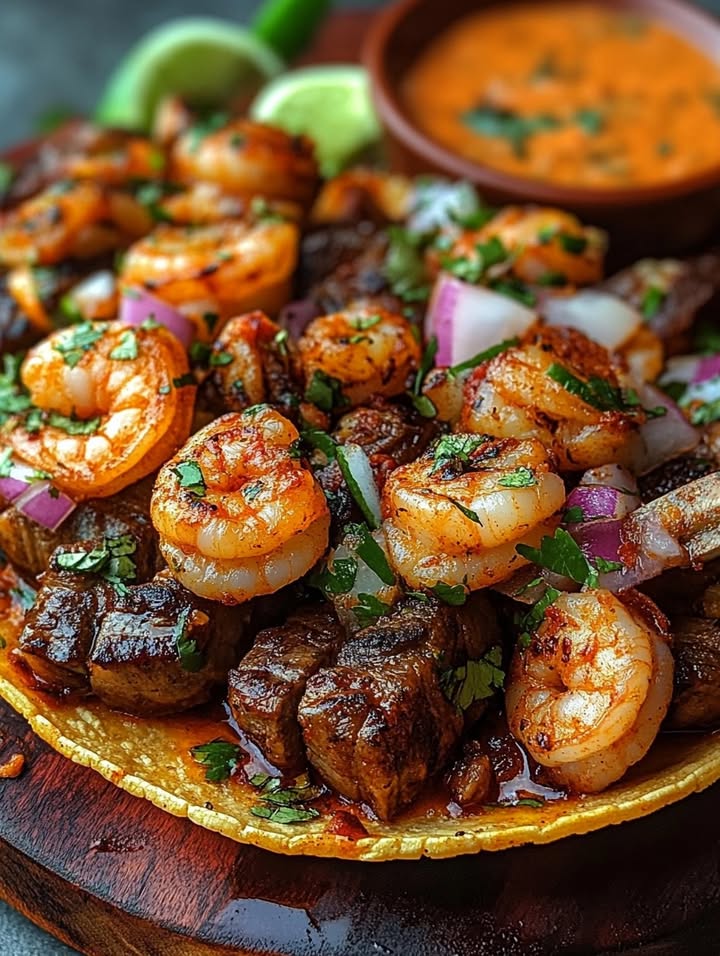 Gamberi e Steak Tacos