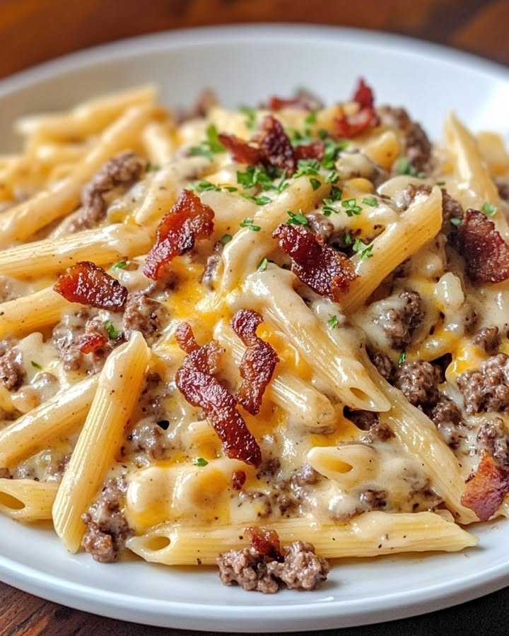 Pasta Alfredo Bacon