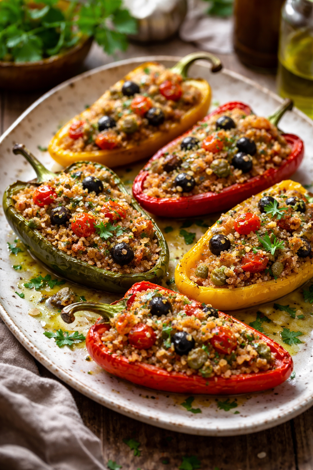 peperoni ripieni senza carne alla siciliana